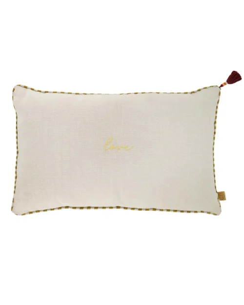 Zusss KUSSEN LOVE 60X30CM PEPER EN ZOUT/OKER