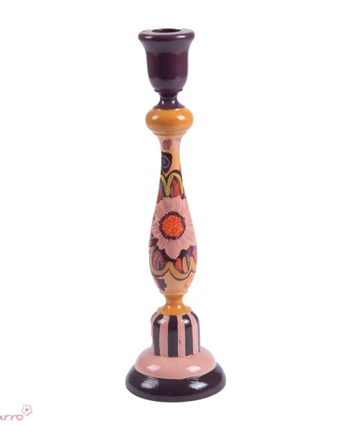 Imbarro Wooden Handpainted Candleholder Valerie