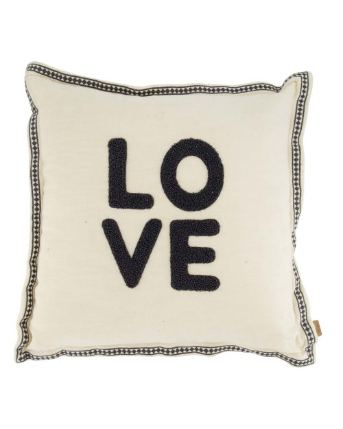 Zusss kussen love 45x45cm zand/antracietgrijs