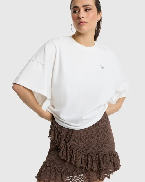 Alix The Label Batwing top soft white