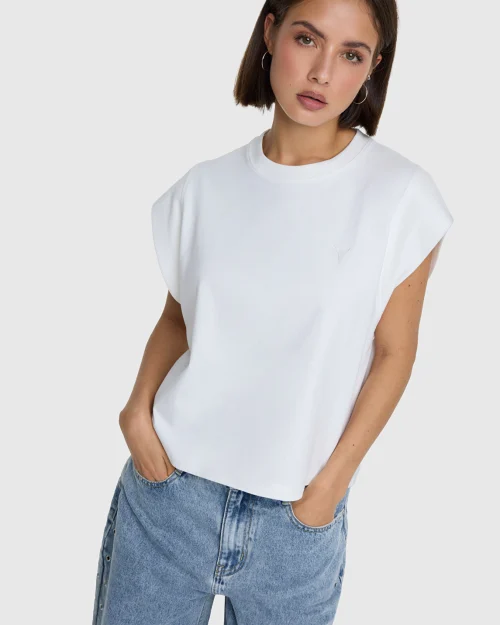 Alix The Label Sleeveless t-shirt soft white