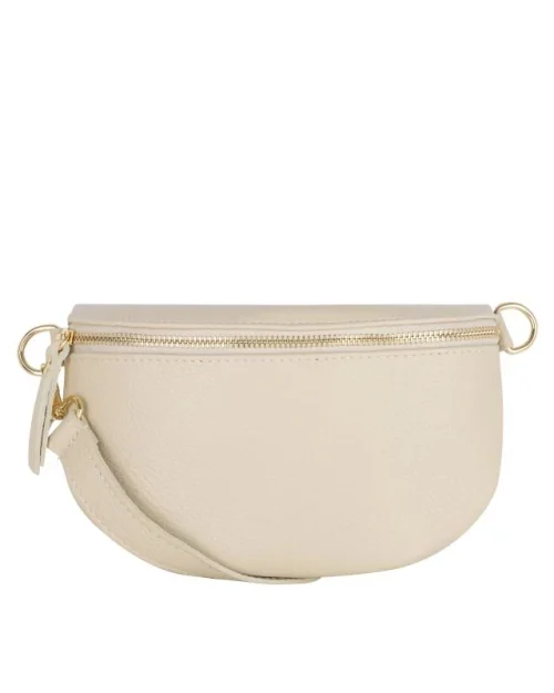 Baggyshop Funny you leren tasje met goud accenten
