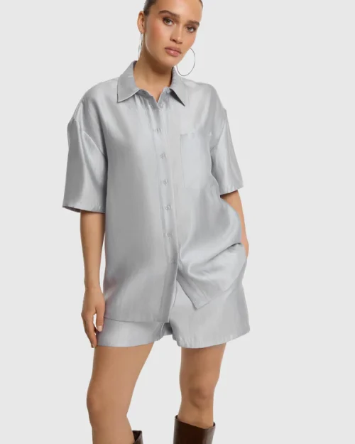 Refined Department Alana blouse silver