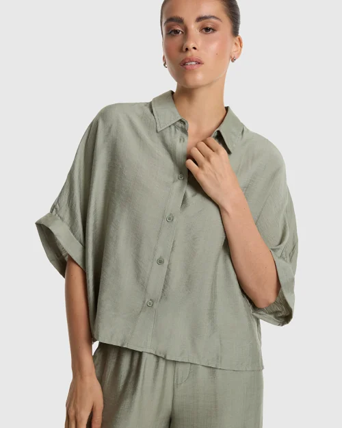 Alix The Label Oversized blouse light army
