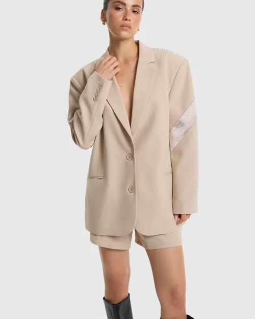 Alix The Label Shiny panel blazer sand