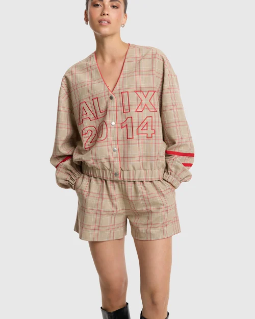 Alix The Label Sporty check bomber sand