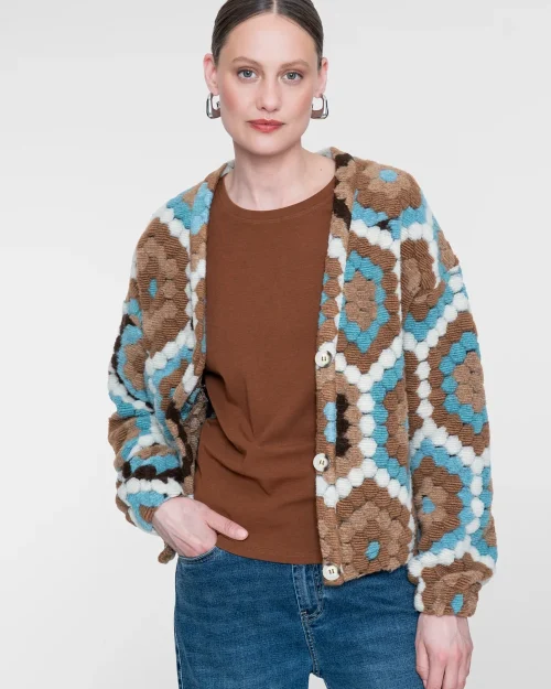 Geisha Vest met grafisch dessin multicolour 65620