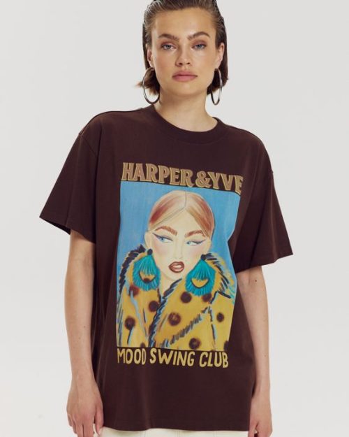 Harper & Yve Moody t-shirt donkerbruin