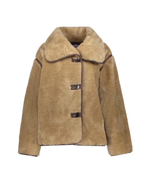 Geisha 69541 Imitatiebont jack met overslagkraag en asymmetrische knoopsluiting