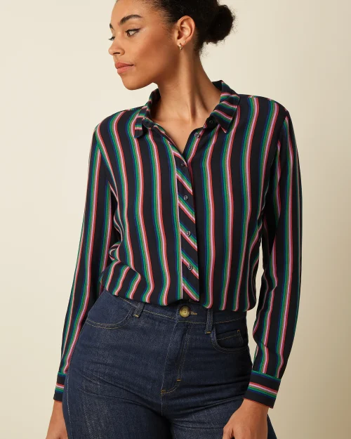 King Louie Rosie blouse harley stripe black