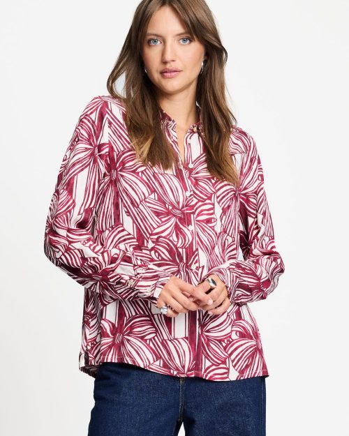 Pom Amsterdam Mila blouse ribbon red