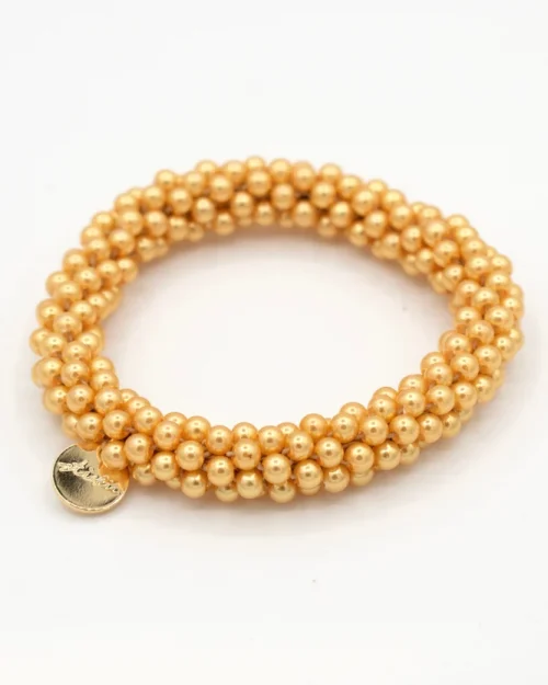 Stiekie Gold Pearl – Parel Haarelastiek & Armband