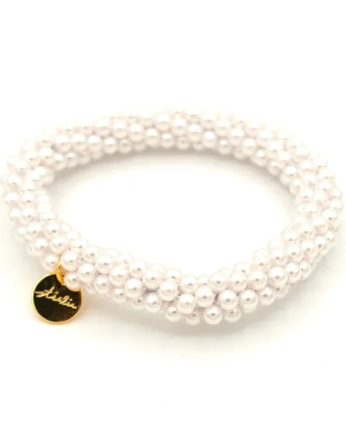 Stiekie White Pearl – Parel Haarelastiek & Armband