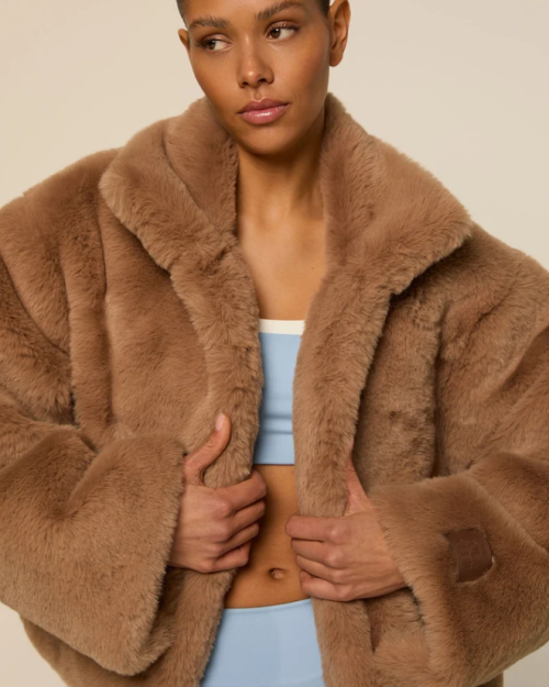 The Lola Club Bobbie faux fur jacket caramel