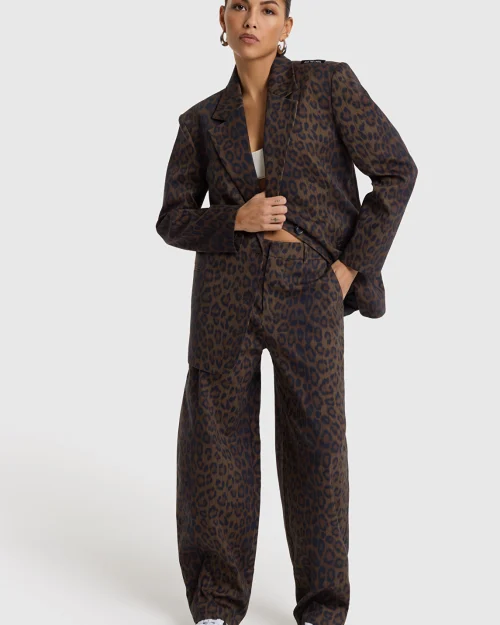 Alix The Label Animal barrel pants