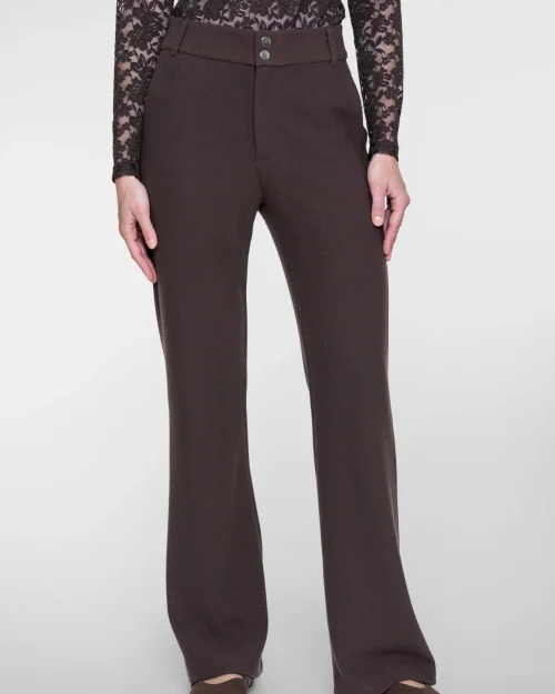 Geisha Flared pantalon met structuur bruin 61587
