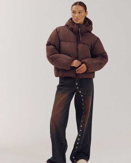 Harper & Yve Ibby winterjas donkerbruin