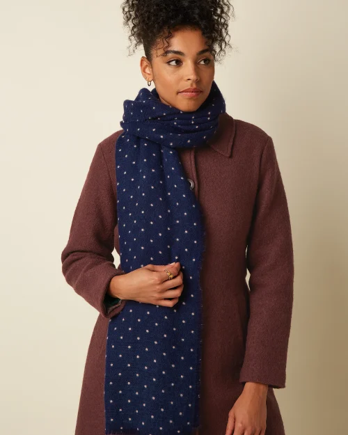 King Louie Freckle scarf ink blue