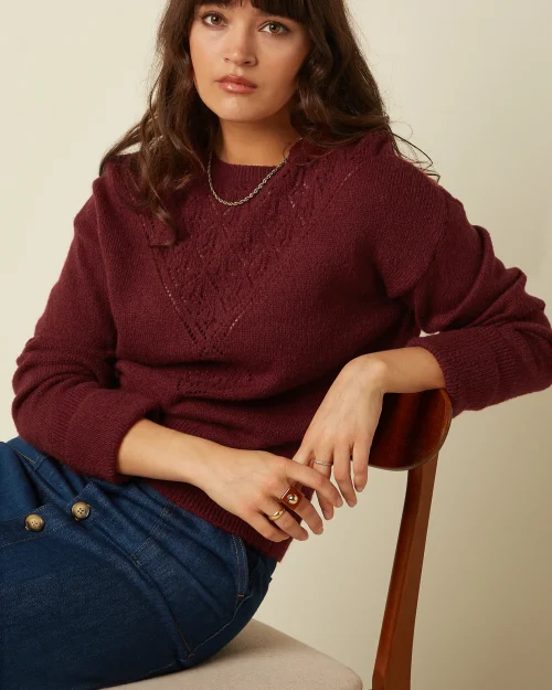 King Louie Mauve top farfalle henna red