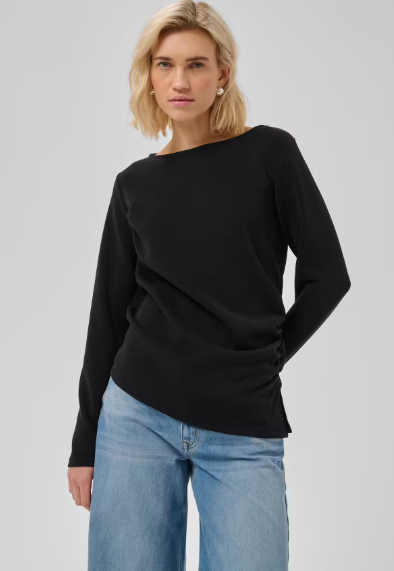 My Essential Wardrobe Helle asymetrische blouse black