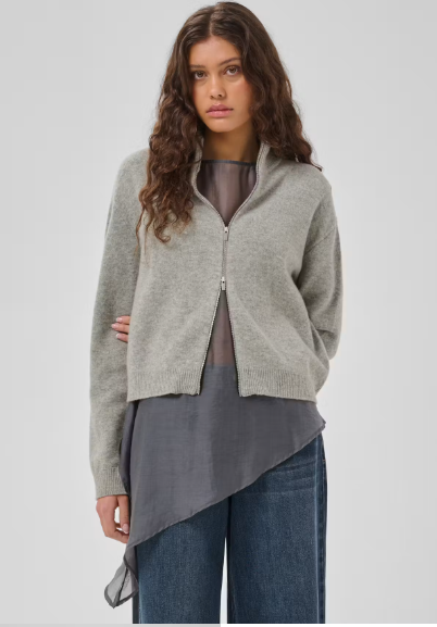 My Essential Wardrobe Tracy cardigan light grey melange