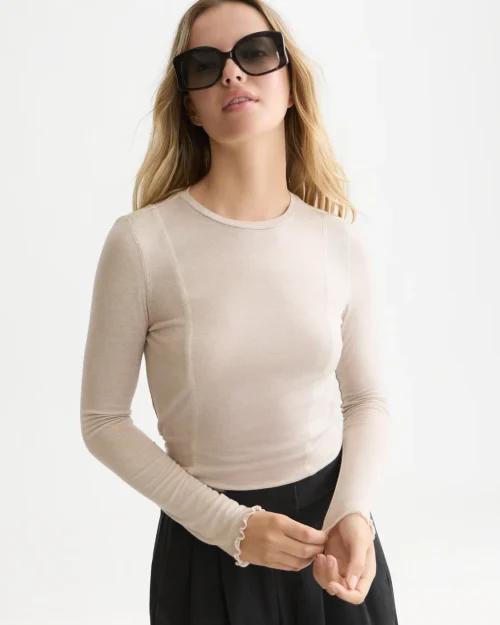 Scotch & Soda Wool-blend longsleeve oatmeal melange
