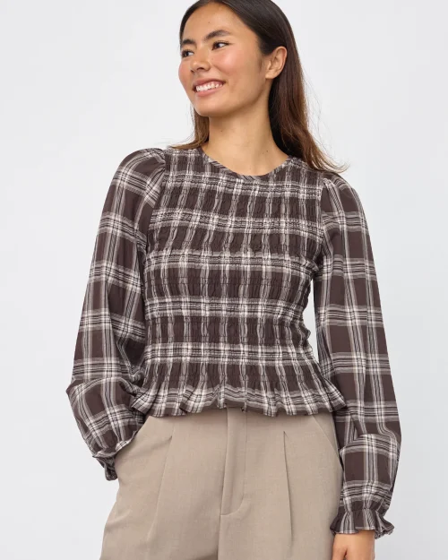 Sisterspoint Nix longsleeve brown check
