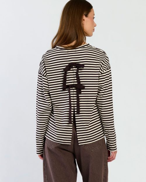 Spooq the label Sammy top stripe brown offwhite