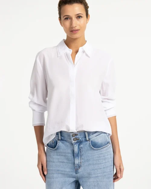 Yaya Blouse met kraagdetail pure white 201247