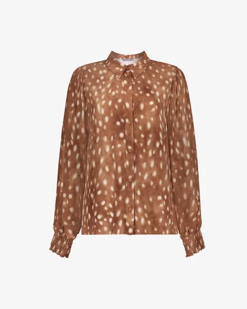 Geisha 63900 dames blouse met Bambi-dessin en gesmokte manchetten