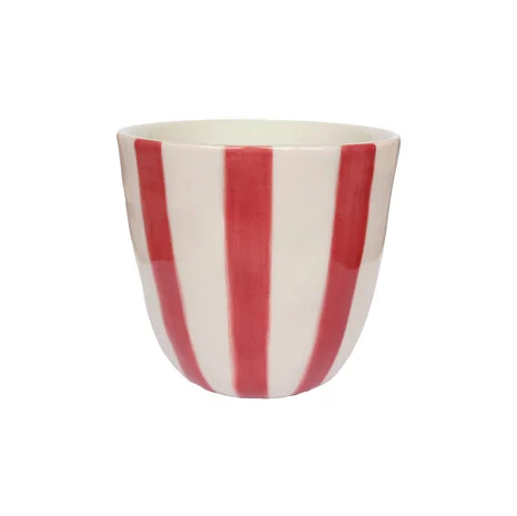 All the Luck in the World Cup Pink Stripes Handpainted