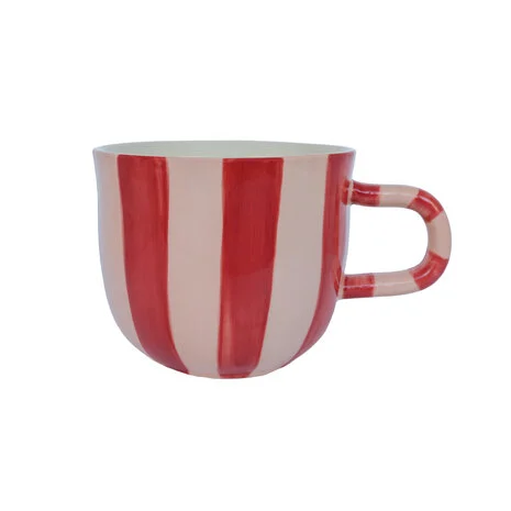 All the Luck in the World Mug Pink Stripes Handpainted