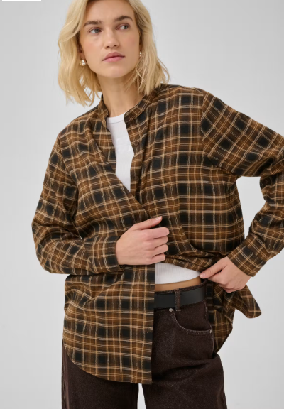 My Essential Wardrobe Mateo overhemd bison check / brown