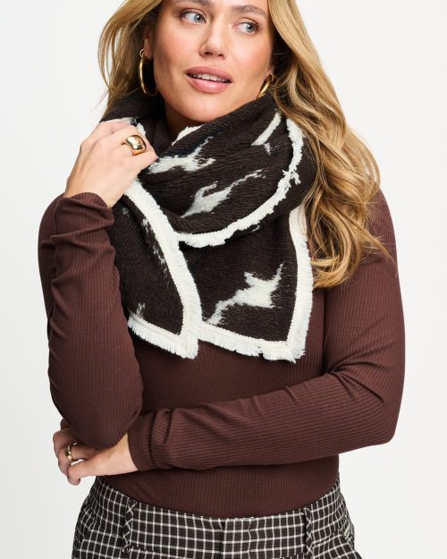 Pom Amsterdam Sjaal hero animal brown white