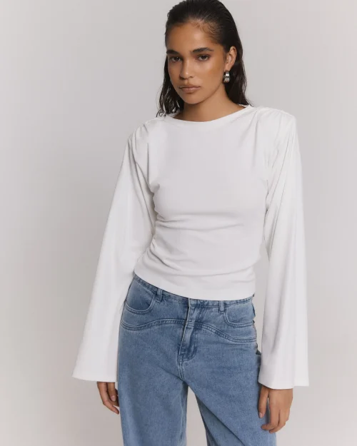 Refined Department Amy top knitted longsleeve white
